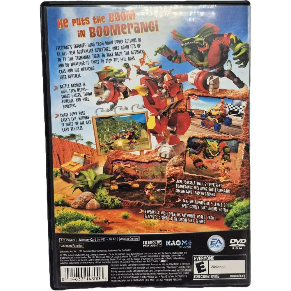 PS2 Ty The Tasmanian Tiger 2 Bush Rescue Playstation 2 Game EA Games Rated E
